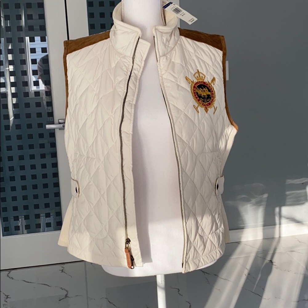 Ralph Lauren Cream Quilted Vest 🐎